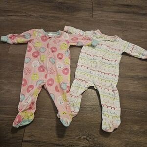2 For 1! Colorful Onesie Sleepers, 3-6 Months.